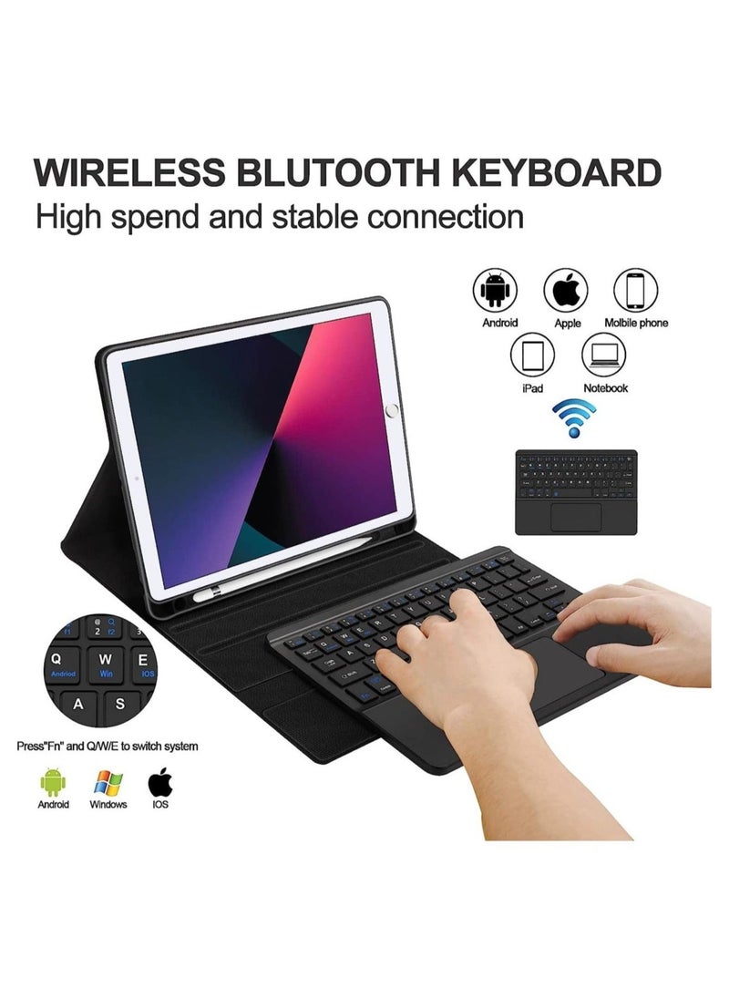 ELTRAZONE حافظة لوحة اللمس لجهاز iPad 9.7 بوصة، متوافقة مع iPad الجيل السادس و iPad الجيل الخامس، iPad Pro 9.7 بوصة، iPad Air 2، iPad Air، غلاف ذكي مع لوحة مفاتيح لاسلكية - Image 3