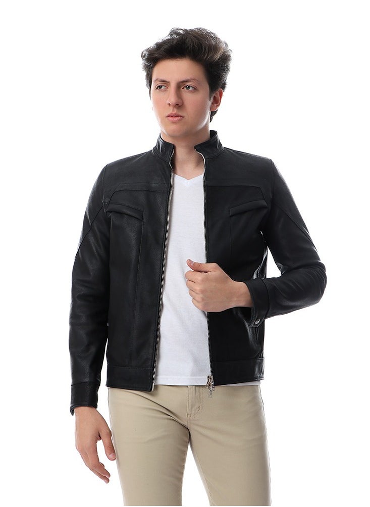 Generic Leather Jacket Mens (C44) Real Lambskin Leather Distressed Motorcycle Jacket  - Image 1