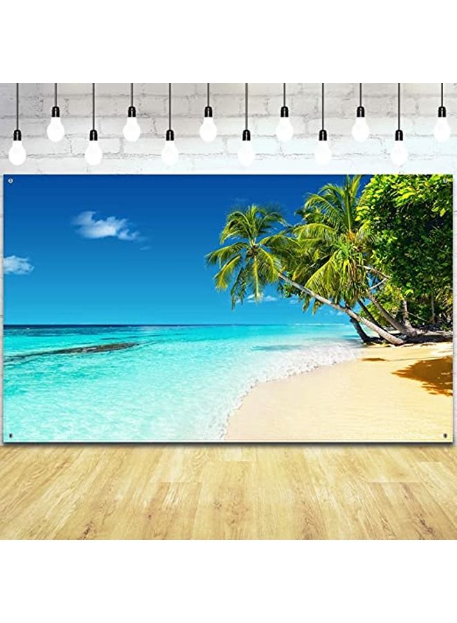 UP TO DATE Banner and Backdrop for Photography Beach Palm Trees Tropical Summer Backdrop 180cm - Image 1
