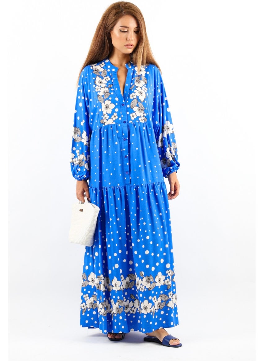 Ritnice - Women Prive Dreamy Viscose Blue Maxi Long Summer Dress - Image 1