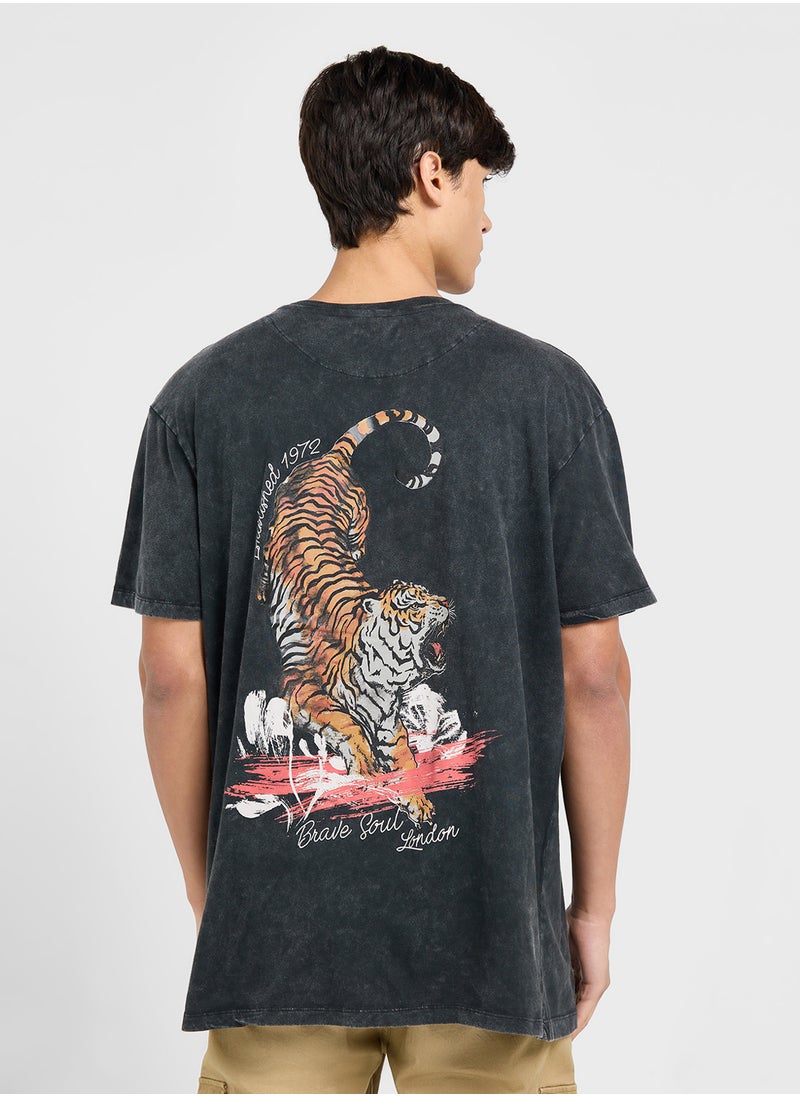 BRAVE SOUL Graphic Print Oversized T-Shirt  - Image 2