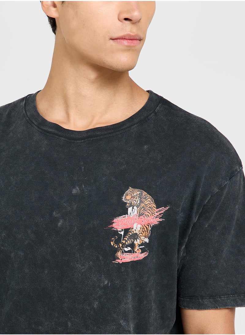 BRAVE SOUL Graphic Print Oversized T-Shirt  - Image 3