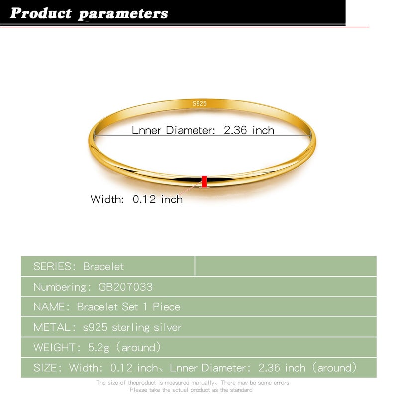 Dankadi Minimalist Original 925 Sterling Silver Banglest Women DIY Stackable 1/2/3 ..Countless Set Bracelet 2MM Thick Diameter 60 mm -65 mm -68 mm Jewelry Gift Wife Her (Gold Color 1 Piece C Style, Diameter 60 MM) - Image 5