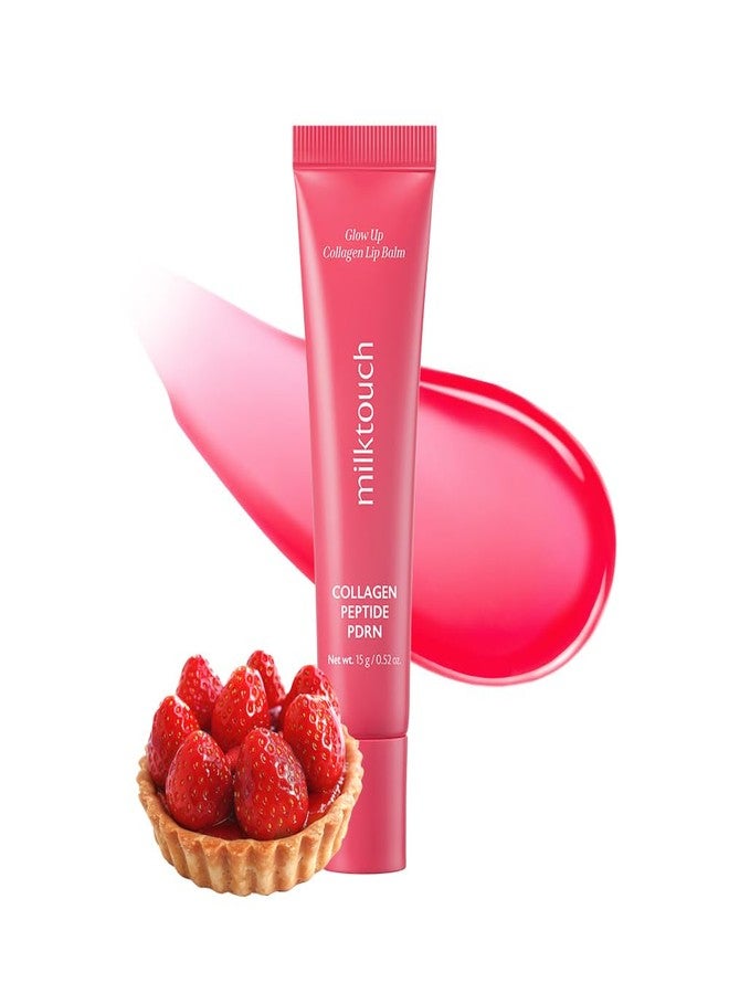 milktouch Vegan Glow Up Collagen Lip Balm–Hydrating Lip Care with Collagen, Peptide, PDRN, Cica & Shea Butter for Dry Lips Repair, Anti-Aging, Non-Sticky Moisturizer for Fuller Lips(15g) #Berry Tart - Image 1
