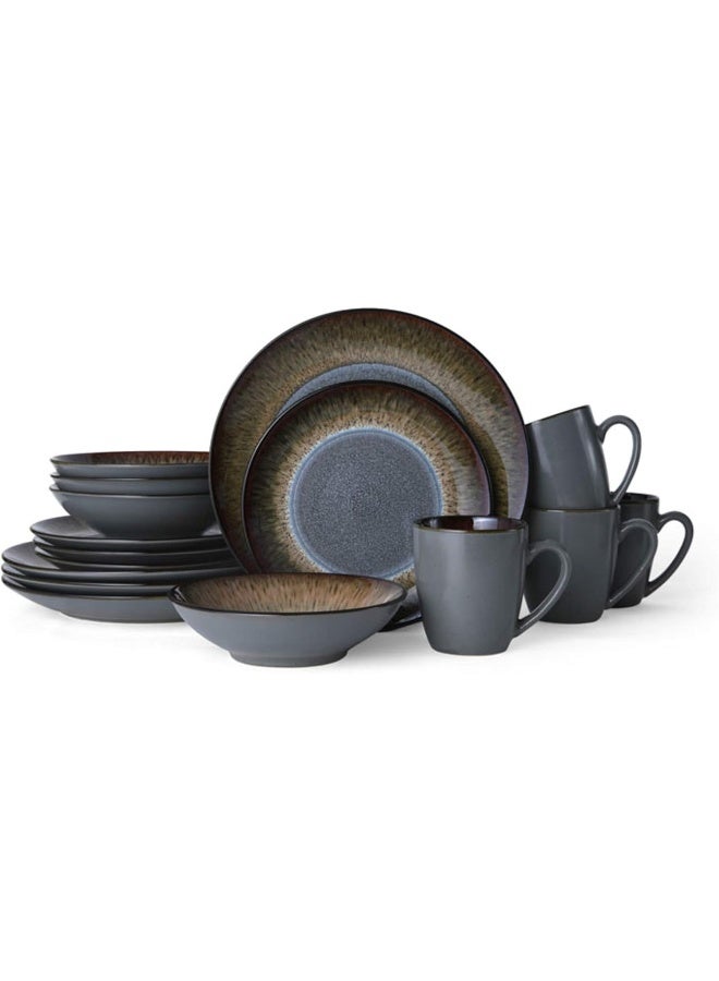Pfaltzgraff 5237442 Monroe 16Piece Porcelain Dinnerware Set Dark Gray Pack of 16 - Image 3