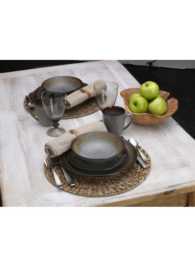 Pfaltzgraff 5237442 Monroe 16Piece Porcelain Dinnerware Set Dark Gray Pack of 16 - Image 2