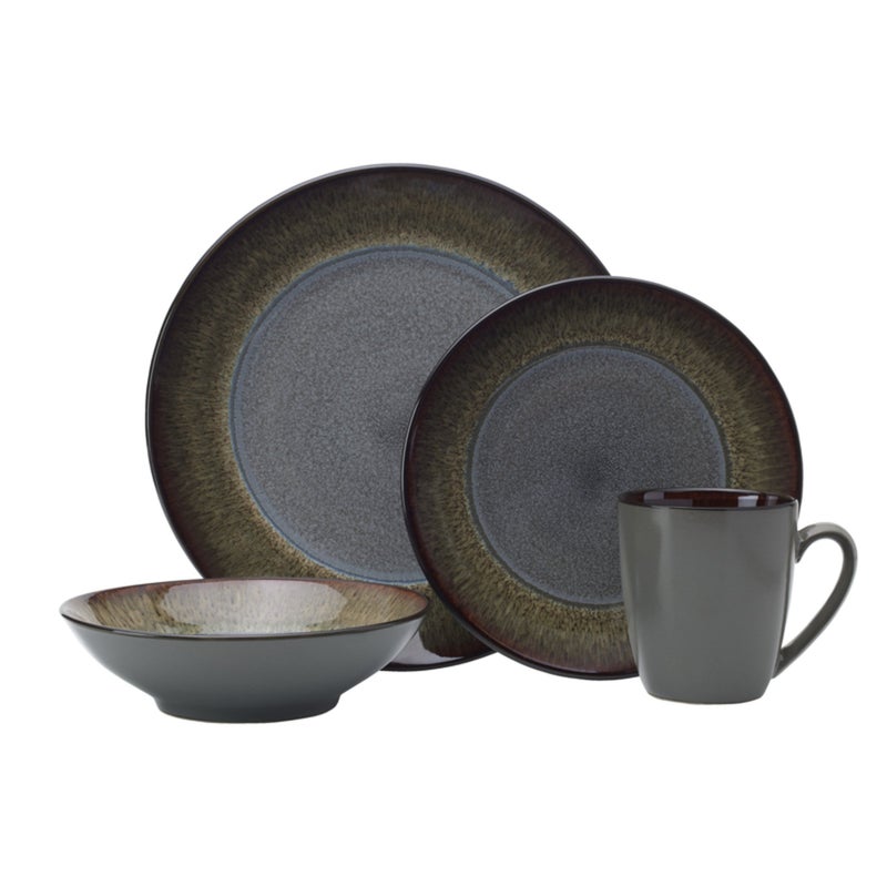 Pfaltzgraff 5237442 Monroe 16Piece Porcelain Dinnerware Set Dark Gray Pack of 16 - Image 1