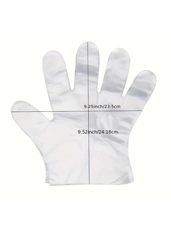 100 Food Grade Transparent PE Disposable Gloves Kitchen Hygienic Multiuse - Image 2