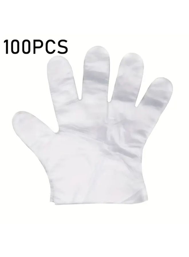 100 Food Grade Transparent PE Disposable Gloves Kitchen Hygienic Multiuse - Image 3