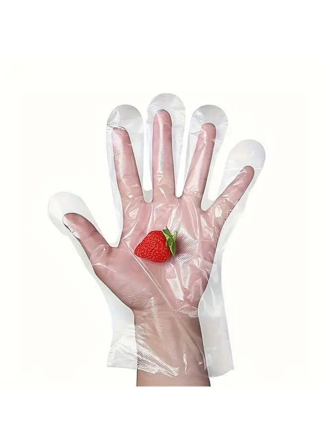 100 Food Grade Transparent PE Disposable Gloves Kitchen Hygienic Multiuse - Image 5