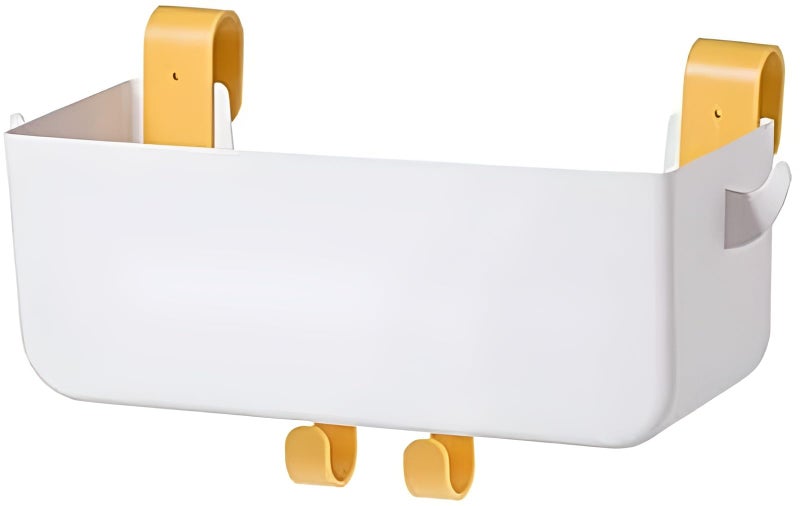 7UYUU Bunk Bed Shelf for Top Bunk Plastic Bedside Shelf Accessories for Kids Bunk Bed Caddy with Hooks For Bed Rail White 11 lbs Capacity