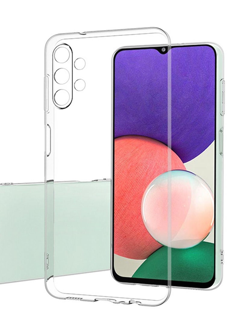 Samsung Galaxy A13 Case Cover (4G LTE), Transparent Thin with Cmaera Len Protector Hard Back Heavy Duty Shockproof TPU Bumper Case - Matte Protection  Clear - Image 1