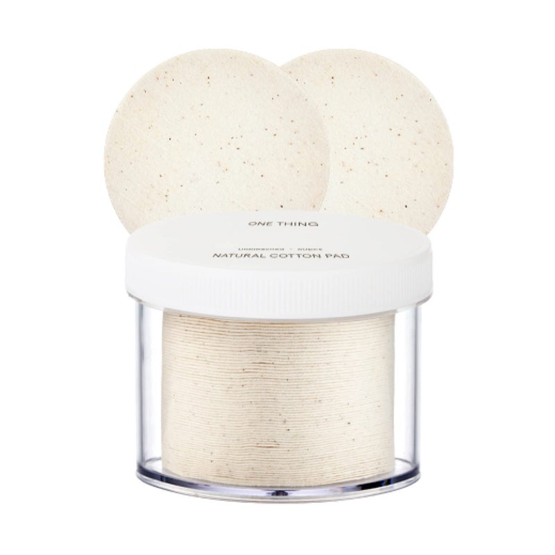 ONE THING Unbleached Cotton Pads DIY Dry Toner Pads Large Size Exfoliating Soft Lightweight Face Rounds Daily Travel Size Refill No Lint Double Sided Korean Skin Care 60 Pads in a Container