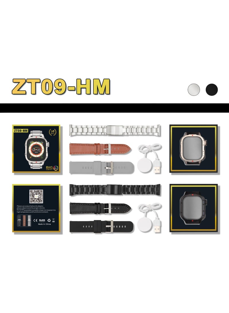 ZT09-HM Smart Watches for Men Ultra – 2.20" AMOLED Display Smart Watches for Men with 3 Interchangeable Straps – Premium Fitness Tracker Smart Watches for Men - Image 2