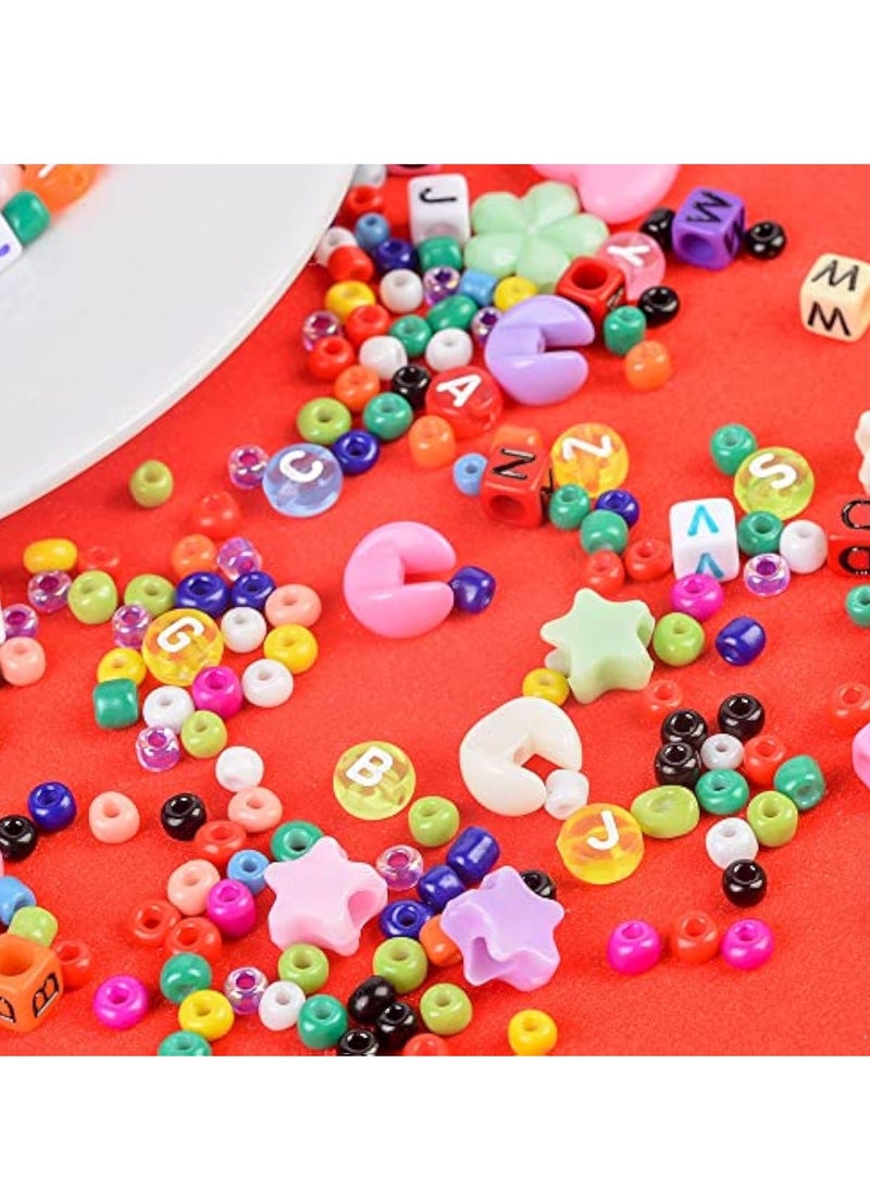 SOLARAE Bracelets DIY Beads, Beads for Jewelry Bracelet Making Kit, Bead Craft Kit, Glass Seed Letter Art Craft, Small Beads Friendship Bracelet Kit, DIY Art Craft Girls Gifts - Image 3