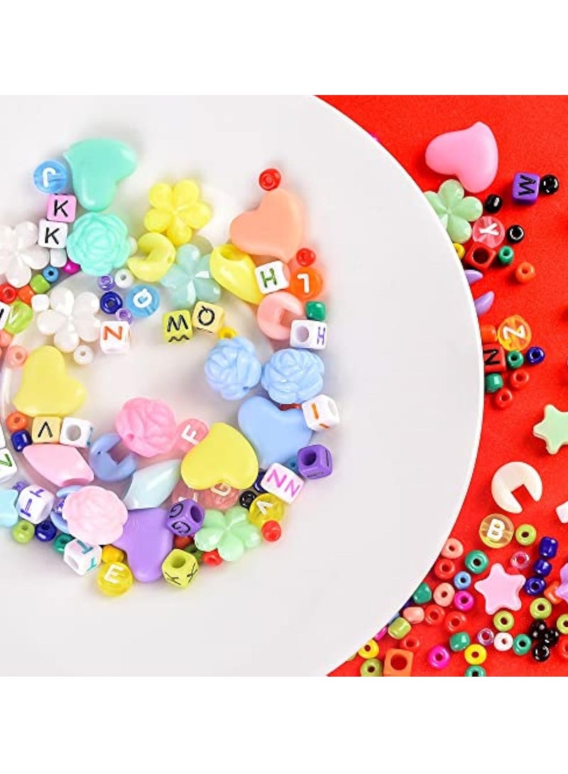 SOLARAE Bracelets DIY Beads, Beads for Jewelry Bracelet Making Kit, Bead Craft Kit, Glass Seed Letter Art Craft, Small Beads Friendship Bracelet Kit, DIY Art Craft Girls Gifts - Image 2