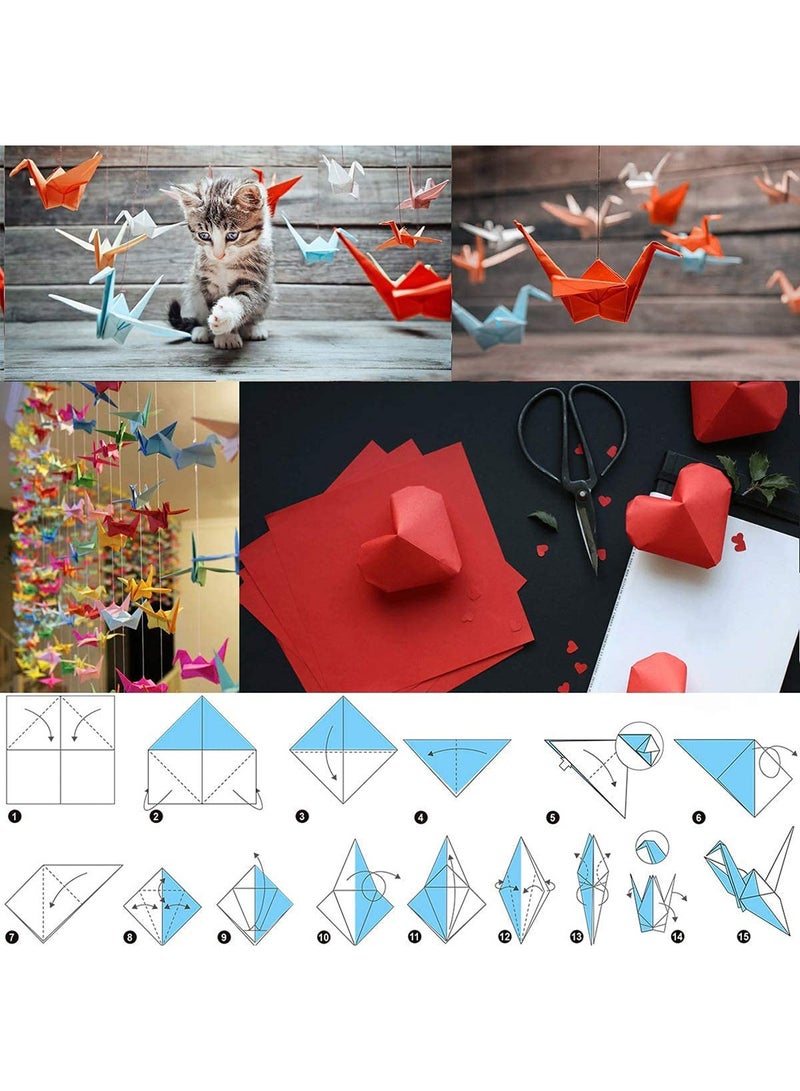 SYOSI Origami Paper, 150 Sheets Double-Sided, Origami Paper in 50 Vivid Colors, Origami Paper for Art and Craft Projects (15 x 15 cm) - Image 4