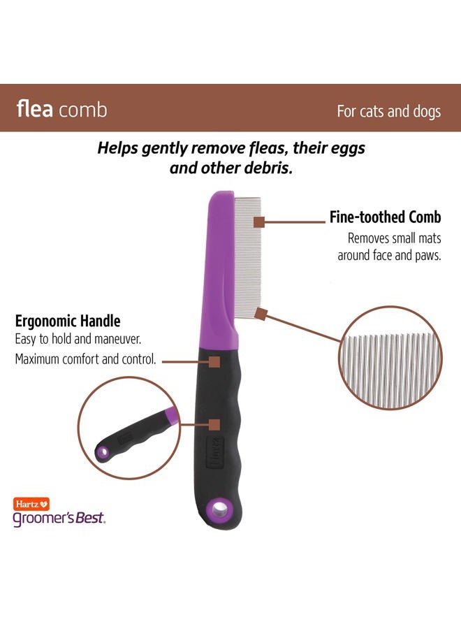Hartz Groomer's Best Flea Comb for Dogs and Cats, Fine-Toothed Gentle Pet Comb for Detangling or Dematting Face & Paws (Pack of 1) - Image 4