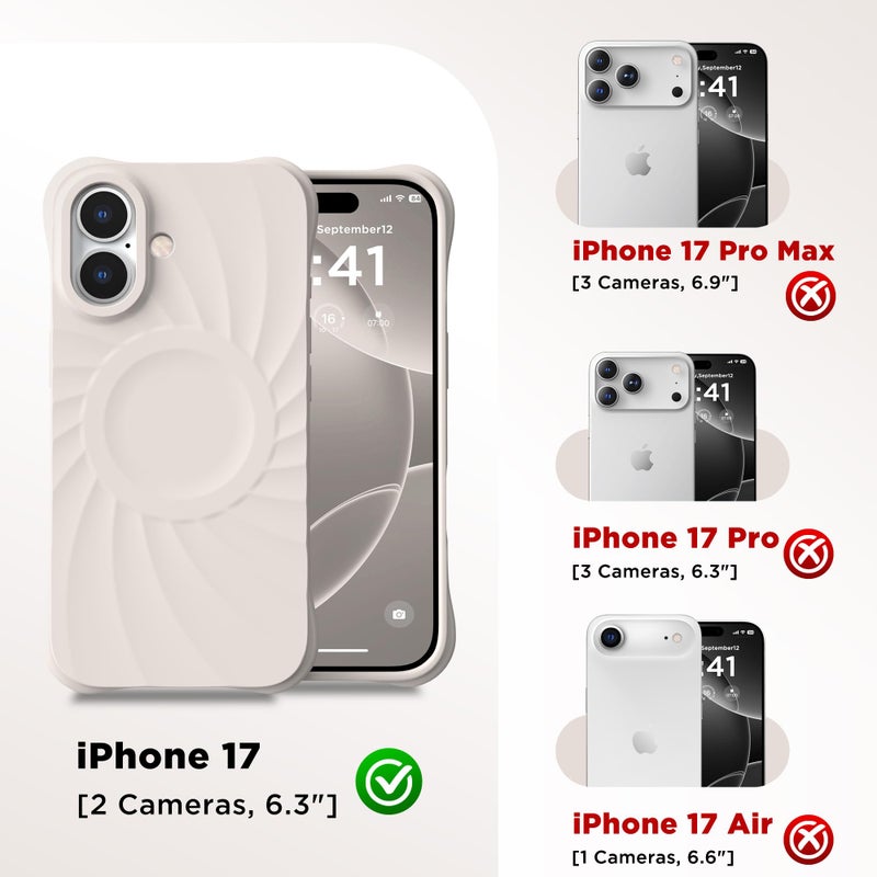 COFFKER Magnetic for iPhone 17 Case 6.3", Compatible with MagSafe, Screen Protector +[Integrated Silicone Camera Control Button], Shockproof Protective Case for iPhone 17 for Women, Stone - Image 2