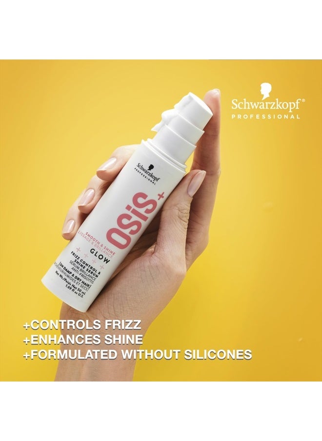 Osis+ Schwarzkopf Professional Osis+ Glow Anti-Frizz Shine Serum I For Frizz Reduction And Shine | Vegan | Leave-In Hair Serum | Silicon Free | 50Ml  - Image 2