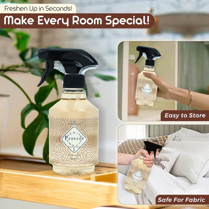 PASSAGE Air Freshener I, 400 ML - Oud, Amber & Vetiver Odor Eliminator | Long-Lasting Air Freshener for Home & Office | Ideal for Any Room & Season | Safe on Fabrics & Surface - Image 5