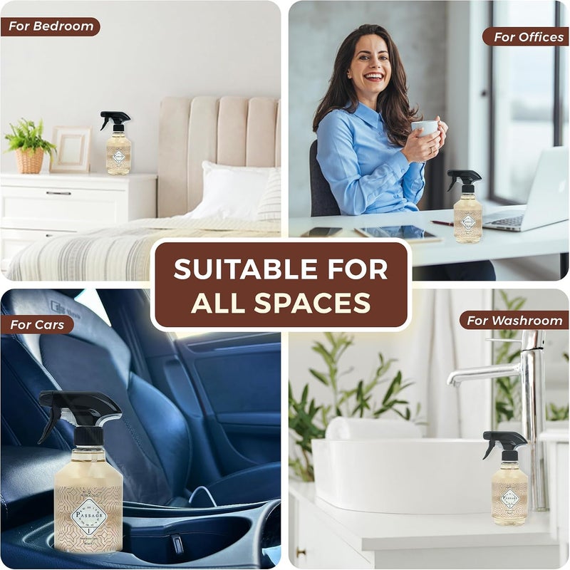PASSAGE Air Freshener I, 400 ML - Oud, Amber & Vetiver Odor Eliminator | Long-Lasting Air Freshener for Home & Office | Ideal for Any Room & Season | Safe on Fabrics & Surface - Image 3