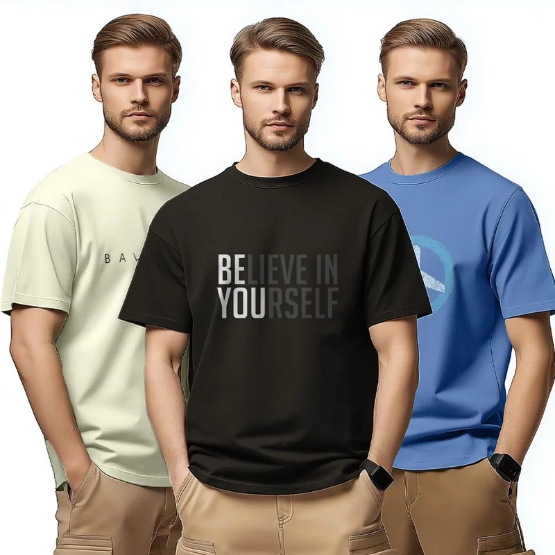 نوبيرو Nobero Cotton T-Shirts Combo Pack of 3