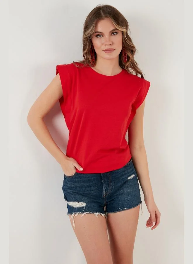 Lela Lela Cotton Crew Neck Sleeveless T Shirt Women's T SHIRT 5864019