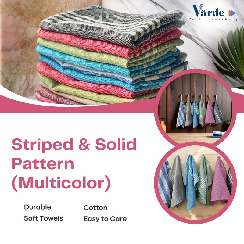 Värde ® 15 Pcs Dishcloths | 12x16 Inches | Bulk Cotton Kitchen Cleaning Dish Cloths | Scrubbing Wash Cloth Sets | Multipurpose Cloth | 100% Cotton. (Multicolor, Set of 15) - Image 4