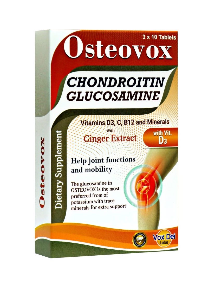 Vox Dei Labs Osteovox Tablets - Advanced Joint Support with Glucosamine, Chondroitin, Vitamins & Minerals,30 TABLETS  - Image 1