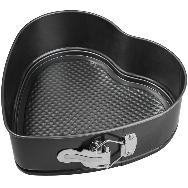 Webake 9in Heart Shaped Nonstick Springform Pan, Ideal for Cheesecakes, Quiches, Black - Image 1