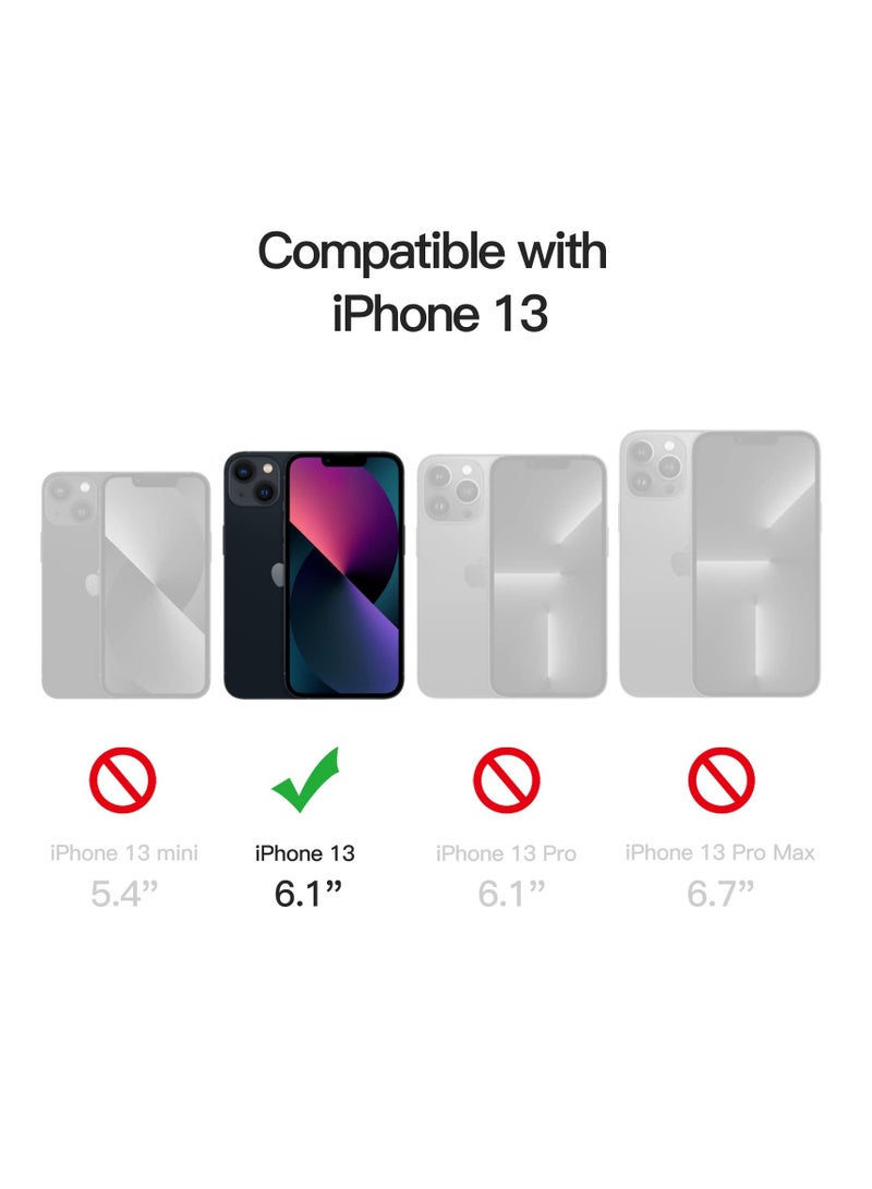 جي تيك حافظة سيليكون مغناطيسية لهاتف آيفون 13 مقاس 6.1 بوصة متوافقة مع غطاء هاتف ماجسيف حريري ناعم الملمس مع عدسة كاميرا حماية كاملة باللون الأسود - Image 2