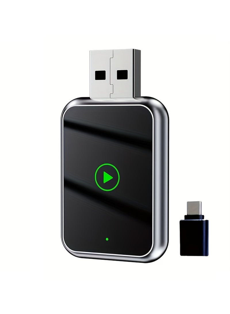 EzzySo محول كار بلاي لاسلكي صغير، تحويل كار بلاي سلكي إلى لاسلكي ومحور 2 في 1 لأجهزة آيفون وأجهزة أندرويد، توصيل وتشغيل، اتصال تلقائي، بدون تأخير، مع USB C لنظام iOS 10+ وأندرويد 11+ - Image 1