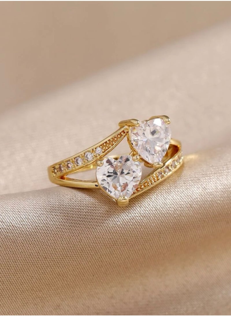 Noon-chi - Elegant & High Quality Gold Plated Ring For Women Size 7 - Image 1