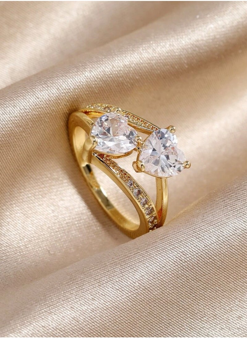 Noon-chi - Elegant & High Quality Gold Plated Ring For Women Size 7 - Image 1
