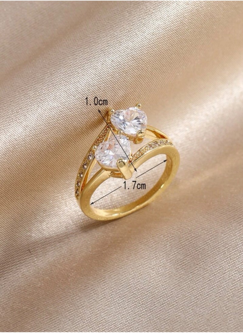 Noon-chi - Elegant & High Quality Gold Plated Ring For Women Size 7 - Image 1