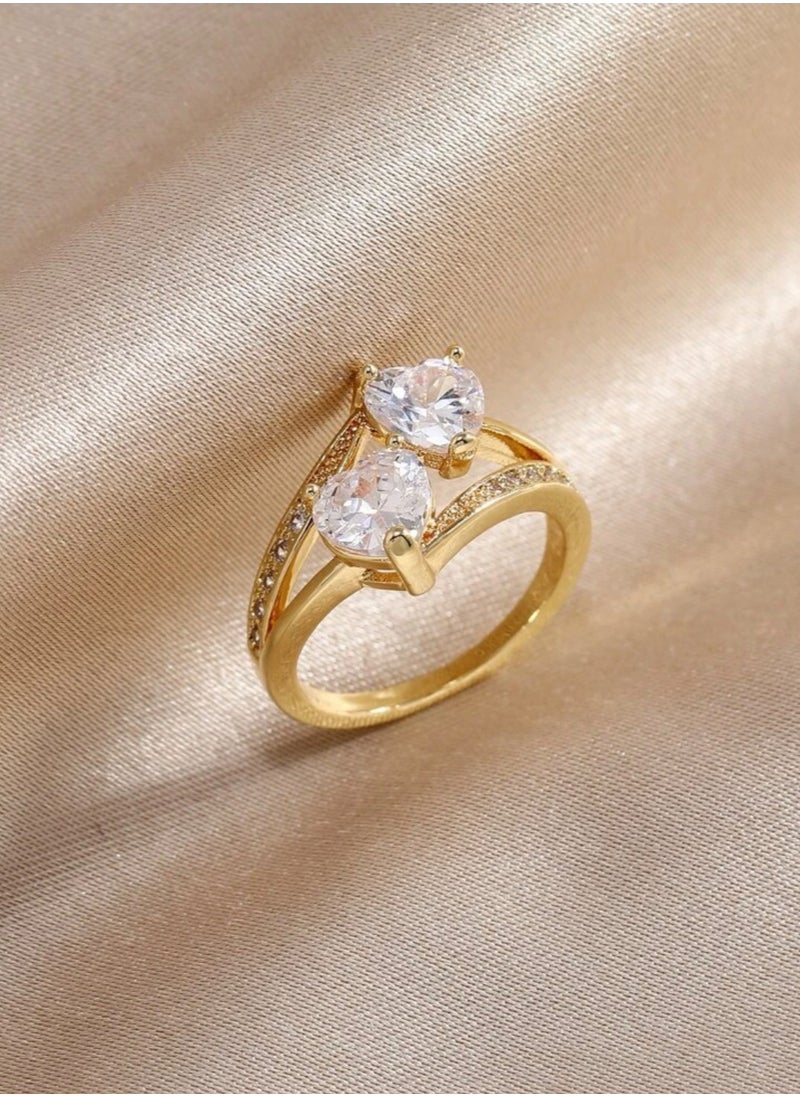 Noon-chi - Elegant & High Quality Gold Plated Ring For Women Size 7 - Image 1