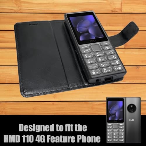 ZAOMA Diary Type Flip Flap Case Cover Compatible for HMD 110 4G DS - Model NO. : TA-1665 Keypad Mobile Feature Phone (HMD1104G_LTH01) - Image 4