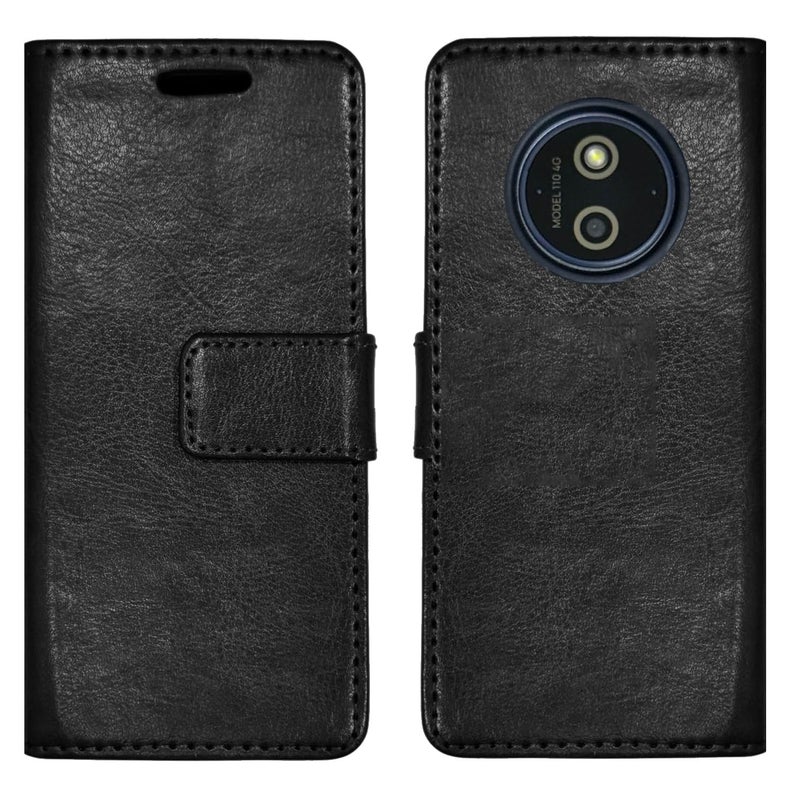 ZAOMA Diary Type Flip Flap Case Cover Compatible for HMD 110 4G DS - Model NO. : TA-1665 Keypad Mobile Feature Phone (HMD1104G_LTH01) - Image 5