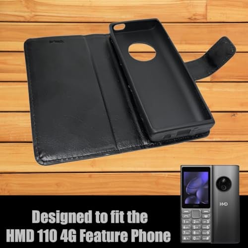 ZAOMA Diary Type Flip Flap Case Cover Compatible for HMD 110 4G DS - Model NO. : TA-1665 Keypad Mobile Feature Phone (HMD1104G_LTH01) - Image 3