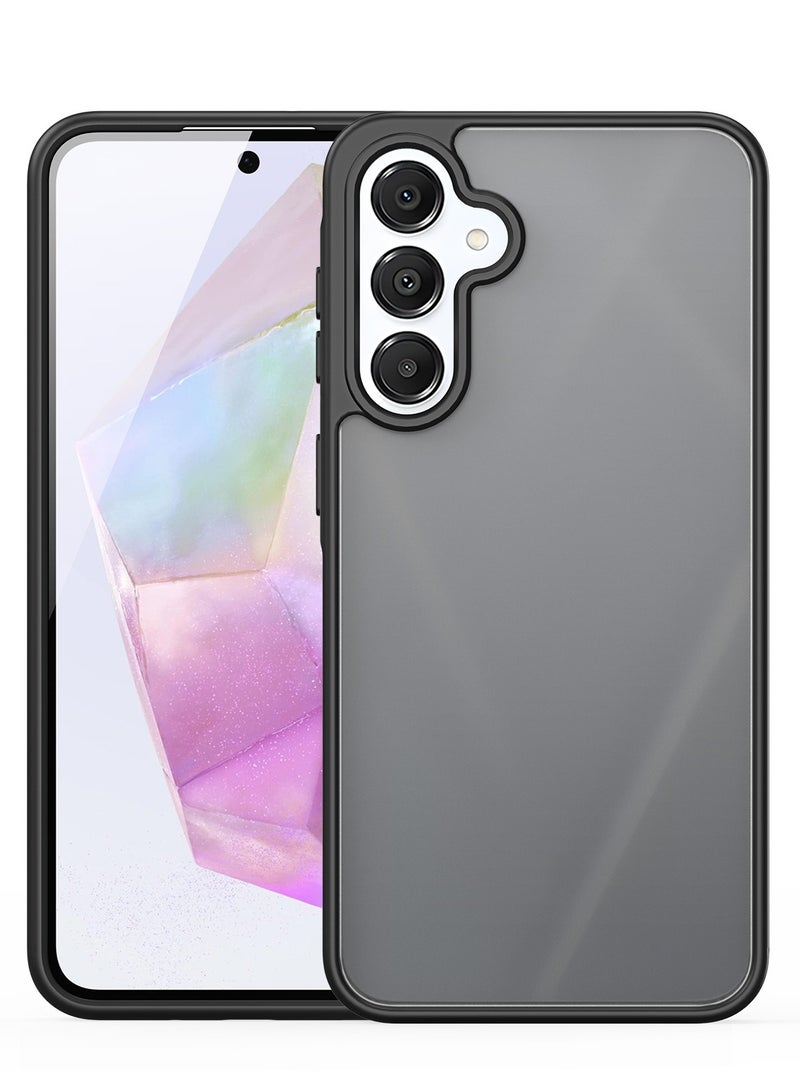 دوكس دوتشيز ياند جراب لموبايل سامسونج جلاكسي A36 5G/A56 5G  جراب نحيف مضادة للصدمات وشفافة غير لامعة ومضادة للخدش ومضادة للصدمات مصنع من البولي يوريثين الحراري بولي كربونات البولي بروبلين سيليكون - اسود - Image 1
