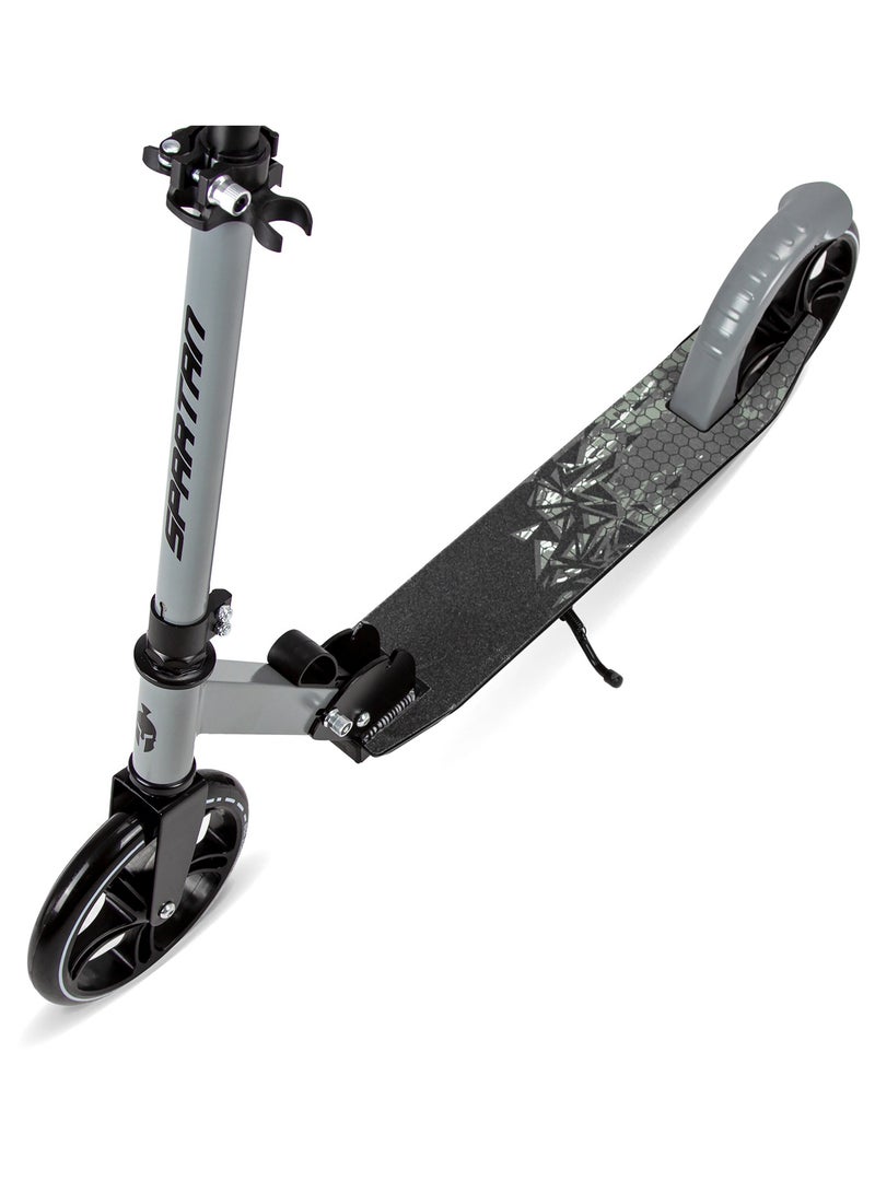 Spartan Edge 200mm Folding Kick Scooter for Kids & Teens Big PU Wheels, ABEC7 Performance Bearings, Adjustable Handlebar & QuickFold Frame, Rear Brake & Kickstand For Ages 8+ (Grey) SP-7006 - Image 4