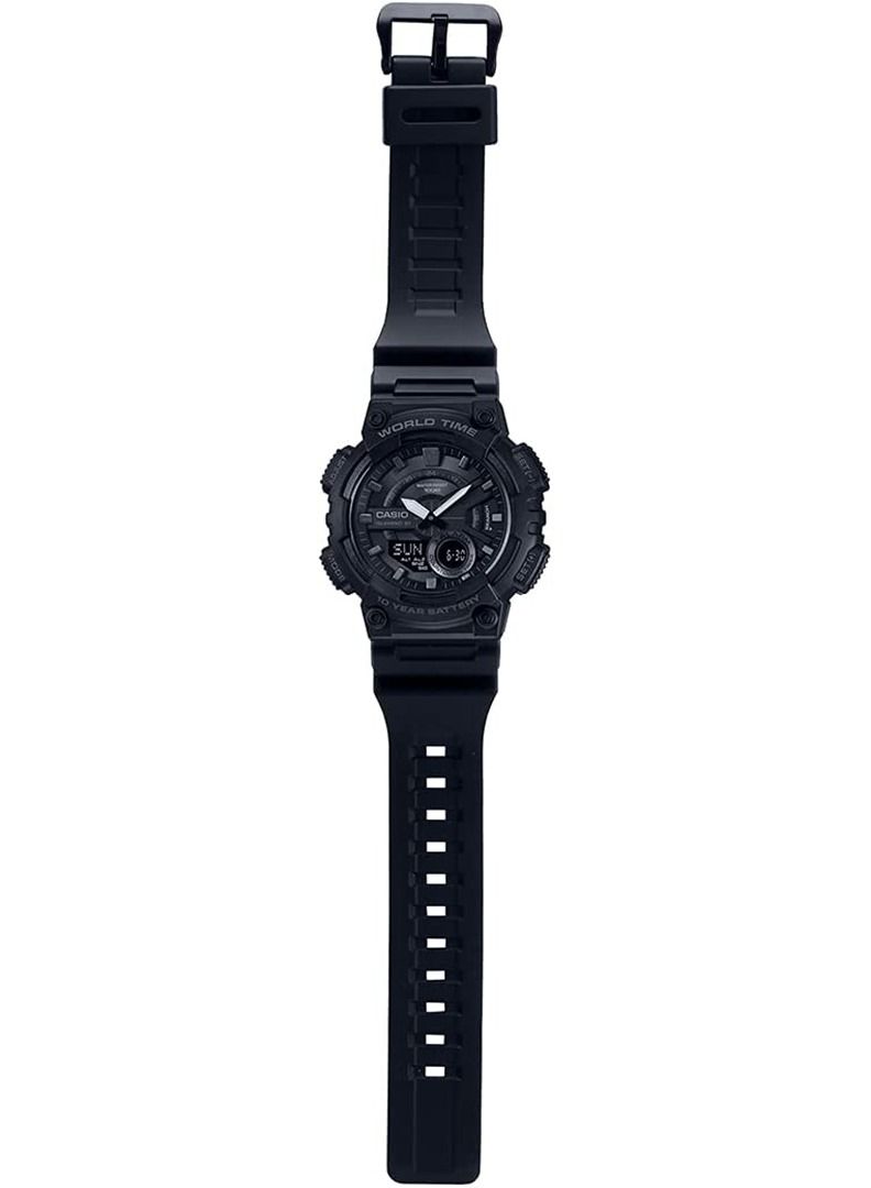 كاسيو Men's Analog & Digital Quartz Watch AEQ-110W-1BVDF - Black - Image 3