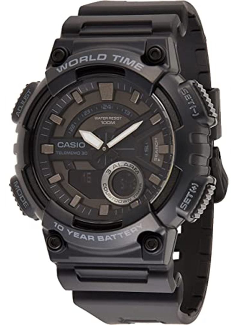كاسيو Men's Analog & Digital Quartz Watch AEQ-110W-1BVDF - Black - Image 1