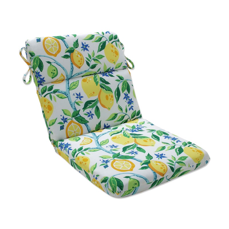 Pillow Perfect OutdoorIndoor Lemon Tree Round Corner Chair Cushion 1 Count Pack of 1 Yellow