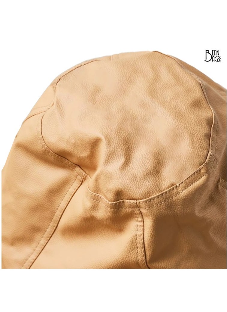 FATBAG PVC Beige Bean Bag Filled Multi Purpose Faux Leather Bean Bag For Kids & Adult  - Image 2