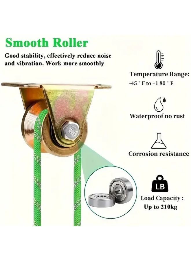 4Pcs Heavy Duty V Groove Track Casters Double Roller Bearings Metal Pulleys Sliding Doors - Image 4