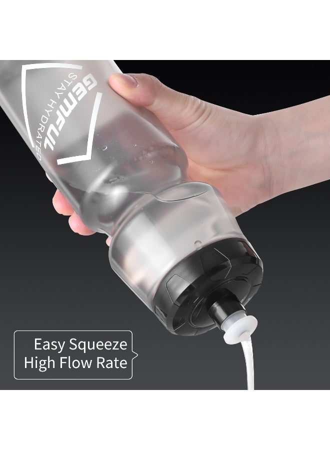 GEMFUL 750ml Squeeze Water Bottle & Bike Cage Set - BPA Free, Leak-Proof Dishwasher Safe for Cycling and Sports - Image 2