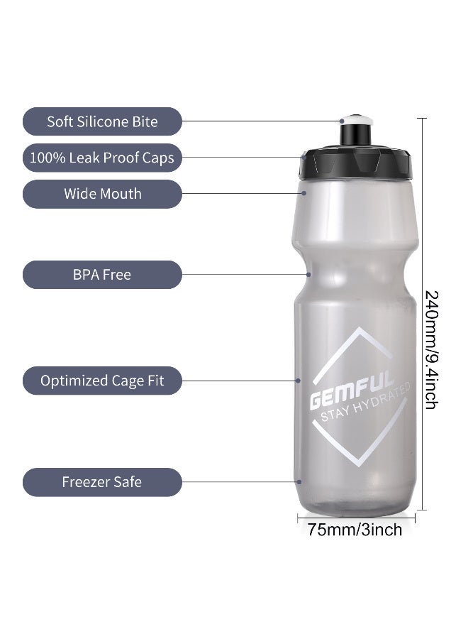 GEMFUL 750ml Squeeze Water Bottle & Bike Cage Set - BPA Free, Leak-Proof Dishwasher Safe for Cycling and Sports - Image 3