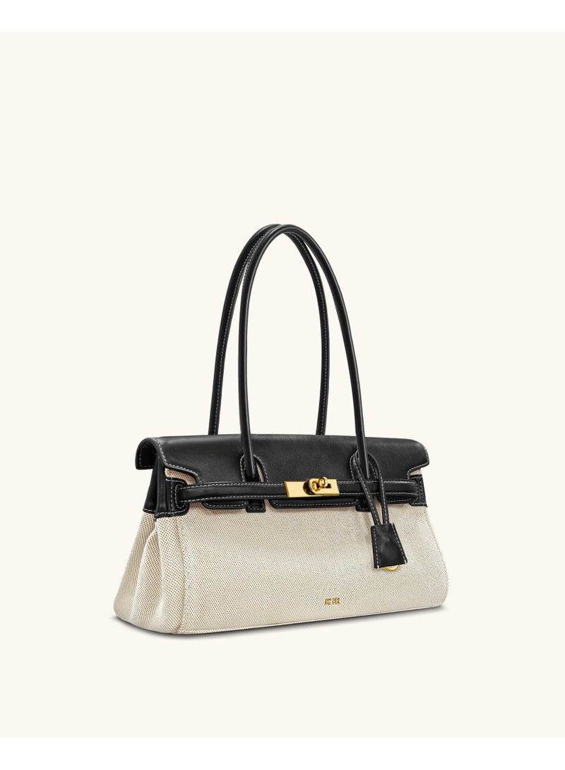 جي دبليو بي JW PEI Yara حقيبة يد واحدة للمرأة 2025 تصميم جديد أنيق - قماش أسود - Image 2